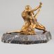 Claire-Jeanne-Roberte Colinet (1880-1950), "Danseurs orientaux", bronze à patine doré et patiné, Haut. totale 33,5 cm, sculptures - galerie Tourbillon, Paris