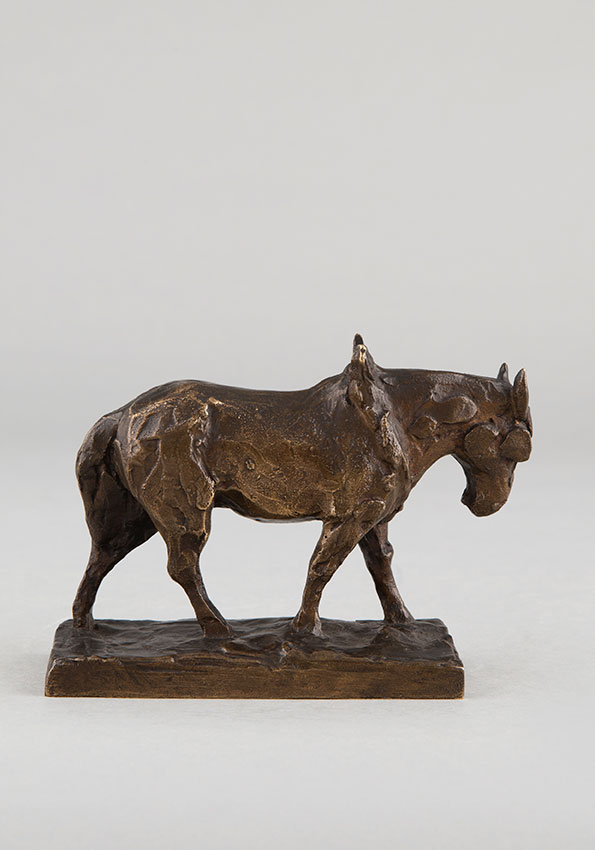 Charles Artus (1897-1978), "Cheval de halage", bronze à patine marron nuancé, haut. 10,2 cm, sculptures - galerie Tourbillon, Paris