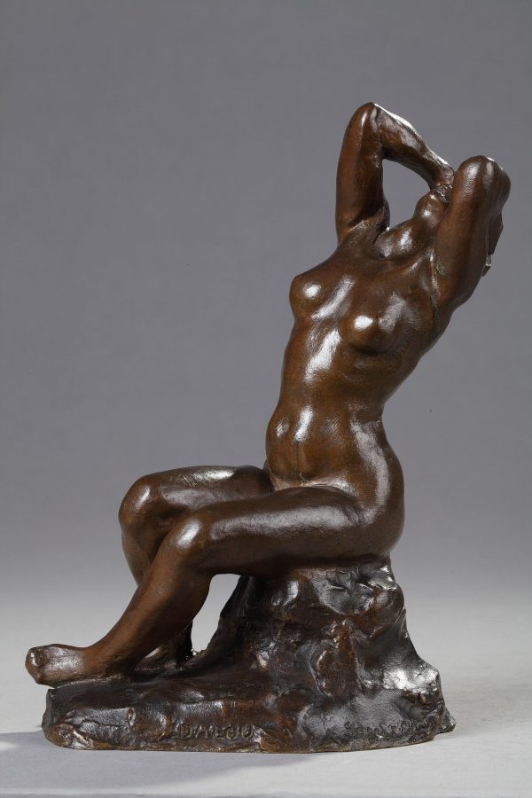 Jules Dalou (1838-1902), "Désespérée", bronze à patine marron, fonte Susse, haut. 20,2 cm, galerie Tourbillon, Paris