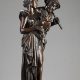Henry Etienne Dumaige (1830-1888), "Famille de Jardiniers", Bronze à patine marron foncé nuancé, haut. 55,5 cm, sculptures - galerie Tourbillon, Paris