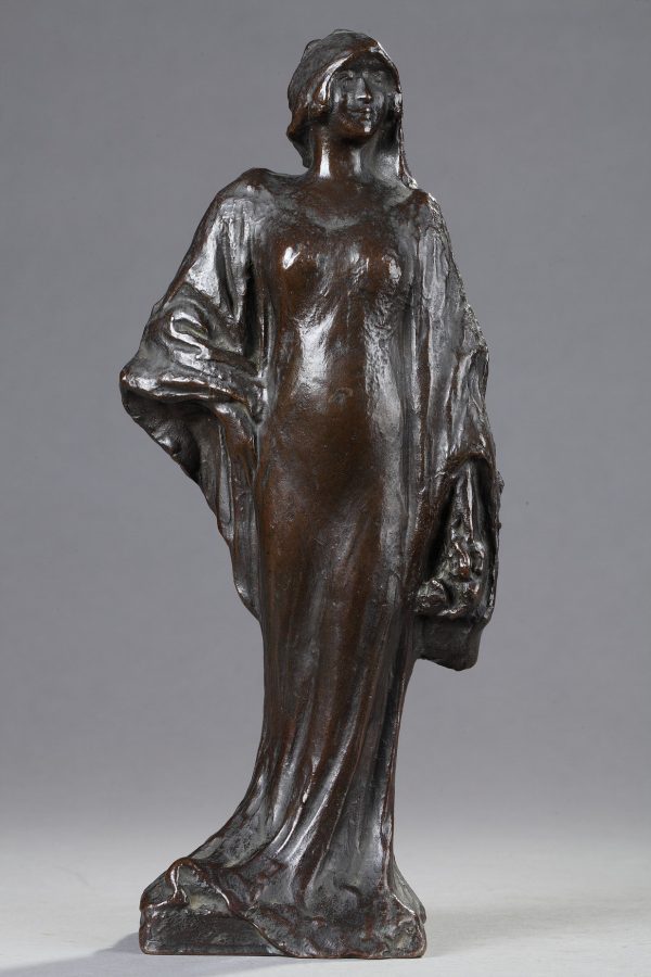 Janet Scudder (1869-1940), "La Mariée", bronze à patine marron foncé, fonte Rudier, Haut. 28 cm, sculptures - galerie Tourbillon, Paris