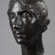 Marcel Gimond (1894-1961), Portrait de femme, bronze à patine brun foncé nuancé, socle en bois, fonte Meroni-Radice, haut. totale 49 cm, sculptures - galerie Tourbillon, Paris