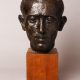 Marcel Gimond (1894-1961), Portrait d'homme, bronze à patine brun foncé nuancé, socle en bois, fonte Meroni-Radice, haut. totale 47 cm, sculptures - galerie Tourbillon, Paris
