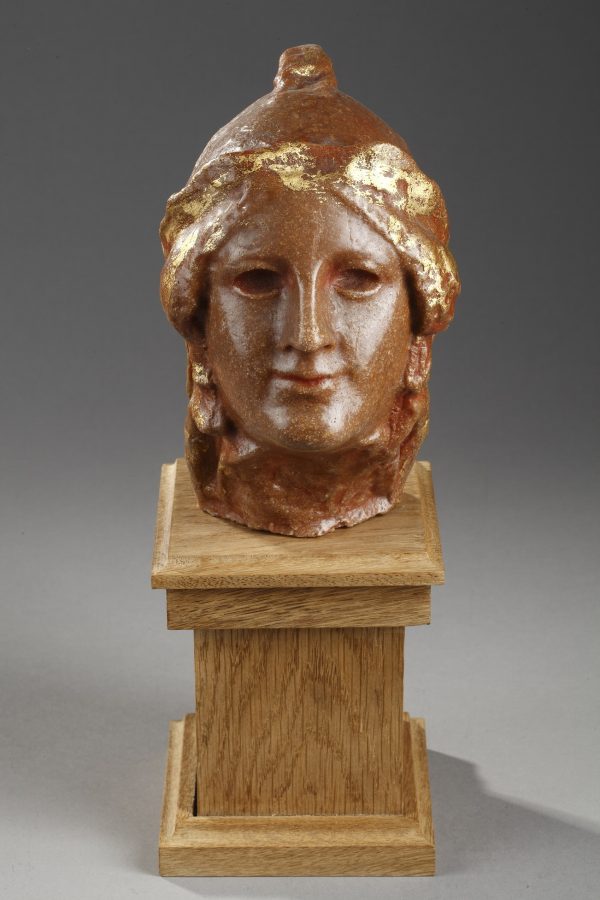 attr. à Paul-Gaston Déprez (1872-1941), "Athéna", sculpture en cire, haut. totale 29 cm, sculptures - galerie Tourbillon, Paris
