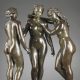 Alfred Janniot (1889-1969), "Les Trois Grâces", bronze à patine vert marron nuancé, fonte Susse, haut. 54 cm, sculptures - galerie Tourbillon, Paris