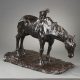 Alfred Pina (1887-1966), Cheval sellé, bronze à patine brun foncé nuancé, long. 50 cm, sculptures - galerie Tourbillon, Paris