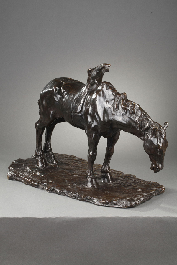 Alfred Pina (1887-1966), Cheval sellé, bronze à patine brun foncé nuancé, long. 50 cm, sculptures - galerie Tourbillon, Paris