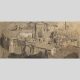 Paul Jouve (1878-1973), "Mont Athos", dessin à la plume, dimensions encadré 58,5x99 cm, galerie Tourbillon, Paris