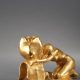 Maurice Bouval (1863-1916), Bougeoir Femme à l'iris, bronze doré, fonte Thiébaut Fres Paris, Fumière et Gavignot, long. 16,5 cm, sculptures - galerie Tourbillon, Paris