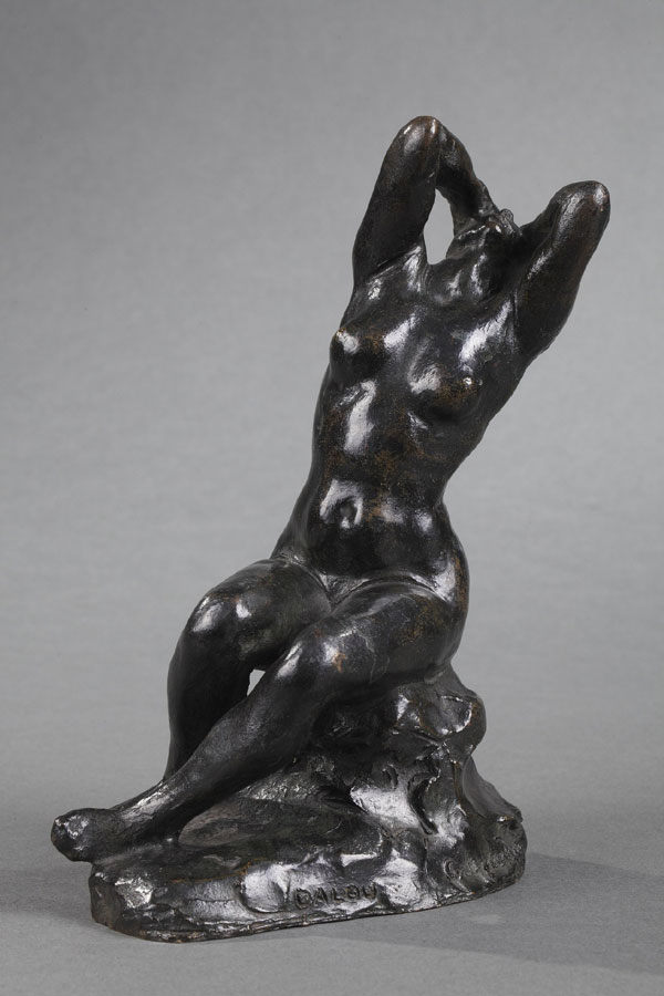Jules Dalou (1838-1902), "Désespérée", bronze à patine brun noir, fonte Susse, haut. 19,7 cm, sculptures - galerie Tourbillon, Paris