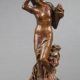 Jules Dalou (1838-1902), "Diane au carquois", bronze à patine marron clair nuancé, fonte Hébrard, haut. 14,7 cm, sculptures - galerie Tourbillon, Paris