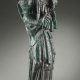 Antoine Bourdelle (1861-1929), "La Vierge à l’Offrande", terre cuite émaillée vert bronze, réalisée probablement par Jean Mayodon, haut. 64 cm, sculptures - galerie Tourbillon, Paris