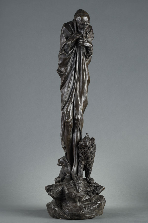 Jacques-Louis Gautier (né en 1831), Méphistophélès, terre cuite patinée, manufacture Gossin frères, haut. 69 cm, sculptures - galerie Tourbillon, Paris