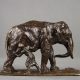 Roger Godchaux (1878-1958), "Cornac lavant son éléphant", bronze à patine brun nuancé, fonte Susse, haut. 13 cm, sculptures - galerie Tourbillon, Paris
