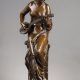Albert-Ernest Carrier-Belleuse (1824-1887), "Cigale", bronze à patine brun clair nuancé, socle en marbre rouge griotte, haut. 81,5 cm, sculptures - galerie Tourbillon, Paris