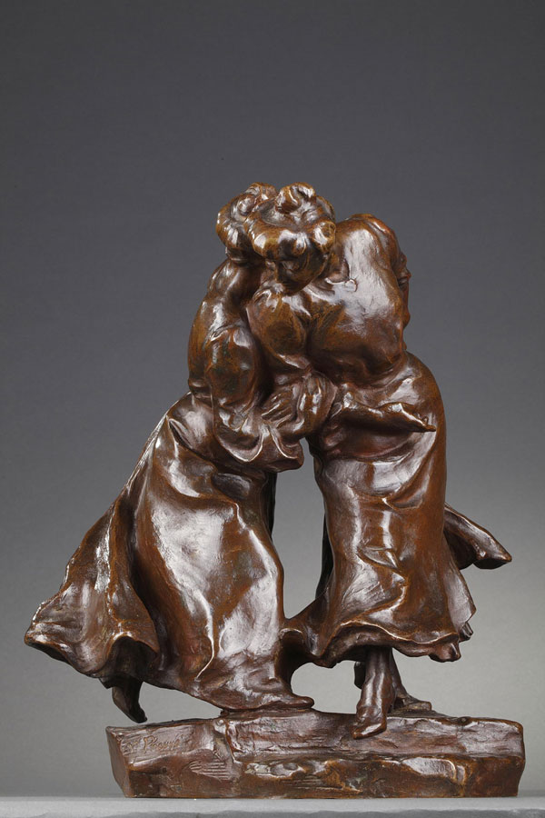 Victor Prouvé (1858-1943), "La Danse", bronze à patine brun-rouge nuancé, fonte Union de Maîtres sculpteurs, haut. 32 cm, sculptures - galerie Tourbillon, Paris