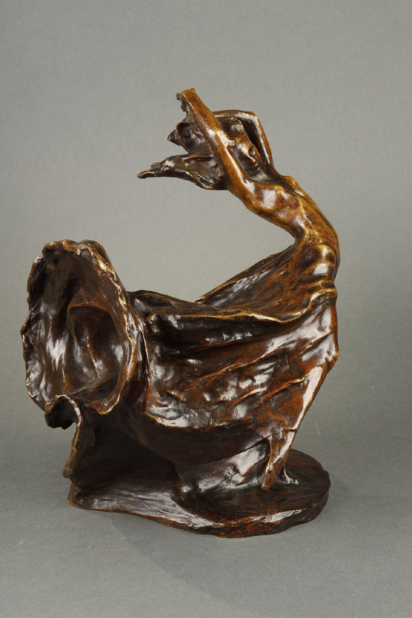 Bernhard Hoetger (1874-1949), "La Tempête", bronze à patine brun-rouge nuancé, haut. totale 31 cm, sculptures - galerie Tourbillon, Paris