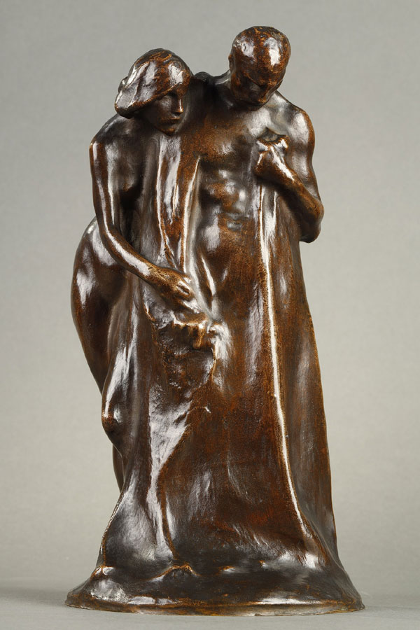 Bernhard Hoetger (1874-1949), "Le Pardon", bronze à patine brun nuancé, 1901, haut. totale 27 cm, sculptures - galerie Tourbillon, Paris