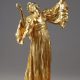 Agathon Léonard (1841-1923), "Danseuse au Tambourin", bronze à patine dorée, fonte Susse, haut. 27,4 cm, sculptures - galerie Tourbillon, Paris