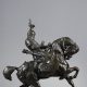 Antoine-Louis Barye (1796-1875), "Guerrier Tartare arrêtant son cheval", bronze à patine brun-vert nuancé, fonte Barbedienne, haut. 37,3 cm, sculptures -Galerie Tourbillon, Paris