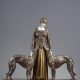 Demetre Chiparus (1886-1947), "Les Amis de Toujours", sculpture chryséléphantine, argenté, haut. totale 41,5 cm. sculptures - galerie Tourbillon, Paris