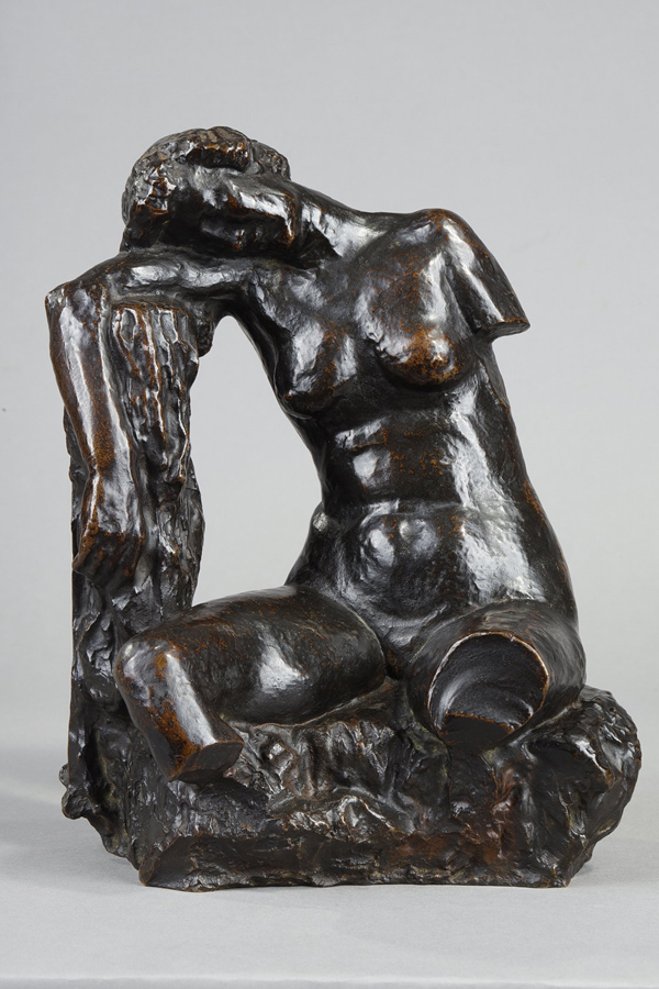 Charles Despiau (1874-1946), "La Bacchante", bronze à patine brun foncé nuancé, fonte Alexis Rudier, haut. 23 cm, sculptures - galerie Tourbillon, Paris