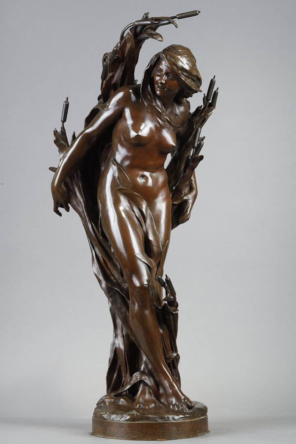 Raoul Larche (1860-1912), "Les Roseaux", bronze à patine brun nuancé, fonte Siot-Decauville, haut. 74 cm, sculptures - galerie Tourbillon, Paris