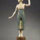 Helene Maynard White (Born 1870), "Horus", sculpture chryséléphantine, haut. totale 43,1 cm. sculptures - galerie Tourbillon, Paris