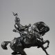 Antoine-Louis Barye (1796-1875), "Guerrier Tartare arrêtant son cheval", bronze à patine brun-vert très foncé, fonte ancienne, haut. 33,8 cm, sculptures - galerie Tourbillon, Paris