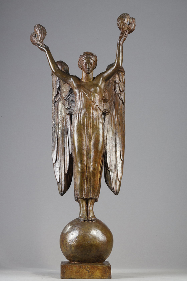 Henri Bouchard (1875-1960), "Gloire de Bogota", bronze à patine brun mordoré nuancé, fonte Siot, haut. 74,5 cm, sculptures - galerie Tourbillon, Paris