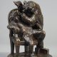 Christophe Fratin (1801-1864), "Ours dentiste", bronze à patine brun nuancé, fonte ancienne, haut. 14,5 cm, sculptures - galerie Tourbillon, Paris