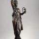 Albert-Ernest Carrier-Belleuse (1824-1887), "Charmeuse de Serpents", bronze à patine brun foncé, haut. 80,5 cm, sculptures - galerie Tourbillon, Paris