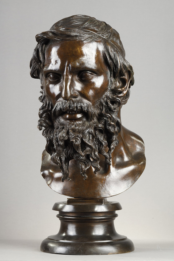 Vincenzo Gemito (1852-1929), "Le Philosophe", bronze à patine marron foncé nuancé, fonte Gemito, haut. 49 cm, sculptures - Galerie Tourbillon, Paris