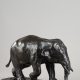 Roger Godchaux (1878-1958), "Eléphant trottant", bronze à patine brun très foncé nuancé, fonte ancienne, long. 25 cm, sculptures - galerie Tourbillon, Paris