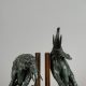 Ary Bitter (1883-1973), Paire de serre-livres aux éléphants, bronzes à patine vert nuancé, fonte Susse, socles en bois, haut. 27,5 et 17 cm, sculptures - galerie Tourbillon, Paris