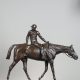 Isidore Bonheur (1827-1901), "Jockey Vainqueur", bronze à patine brun nuancé, socle bois, fonte Peyrol, haut. totale 62 cm, sculptures - galerie Tourbillon, Paris
