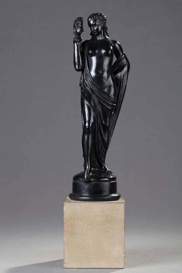 Pierre-Marie Poisson (1876-1953), La Comédie, bronze à patine brun noir, fonte Valsuani, haut. avec socle 39 cm, sculptures - Galerie Tourbillon, Paris