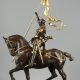 Emmanuel Fremiet (1824-1910), "Jeanne d'Arc équestre", bronze à deux patines, fonte Barbedienne, haut. 74,3 cm, sculptures - galerie Tourbillon, Paris