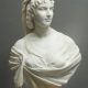 Charles Cordier (1827-1905), Portrait de femme italienne, marbre blanc de Carrare, haut. 81 cm, sculptures - galerie Tourbillon, Paris