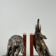 Ary Bitter (1883-1973), Paire de serre-livres aux éléphants, bronzes à patine brun-vert clair nuancé, fonte Susse, socles en placage de loupe d'amarante, haut. 27 et 17 cm, sculptures - galerie Tourbillon, Paris