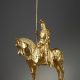 Emmanuel Fremiet (1824-1910), "Louis d'Orléans", bronze à patine dorée, fonte Barbedienne, haut. avec socle en marbre vert 78 cm, sculptures - galerie Tourbillon, Paris