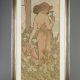 Alphonse Mucha (1860-1939), "Oeillet" de la série "Les Fleurs", lithographie originale, encadré 122 cm x 61 cm, galerie Tourbillon, Paris