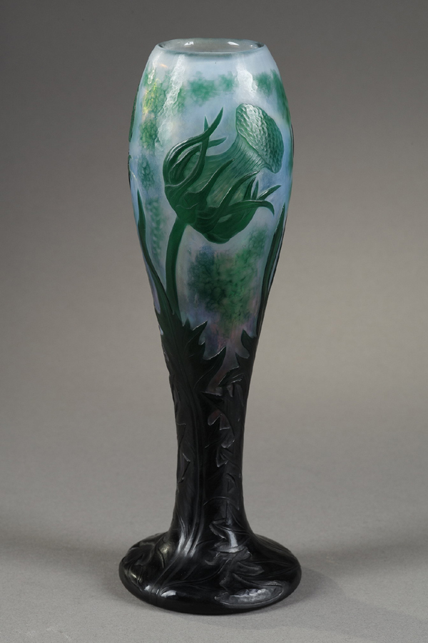 Daum, Vase aux Pissenlits, Haut. 24,3 cm. sculptures, verreries - galerie Tourbillon, Paris