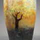 Daum, Clain et Perrier, Vase aux Bouleaux en automne, Haut. 18,2 cm. sculptures, verreries - galerie Tourbillon, Paris