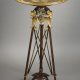 attribué à Eugène Cornu (1827-1875), Guéridon tripode, bronze galvanique à deux patines, haut. 92 cm, sculptures - galerie Tourbillon, Paris