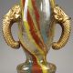 Léveillé-Rousseau, Vase aux têtes de dragon, Haut. 23,5 cm. sculptures, verreries - galerie Tourbillon, Paris