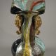Léveillé-Rousseau, Vase aux têtes d'éléphant, Haut. 26,5 cm. sculptures, verreries - galerie Tourbillon, Paris