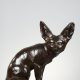 Edouard Marcel Sandoz (1881-1971), Fennec assis tête tournée, bronze à patine brun foncé nuancé, fonte Susse, haut. avec socle 32,7 cm, sculptures - galerie Tourbillon, Paris