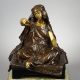 Louis-Ernest Barrias (1841-1905), "Jeune fille de Bou-Saada", bronze à triple patines, fonte Susse, haut. avec socle en onyx 37,5 cm, sculptures - galerie Tourbillon, Paris