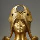 Georges Flamand (1895-1925), Lampe Art Nouveau, bronze doré, fonte ancienne, haut. 15 cm, sculptures - galerie Tourbillon, Paris